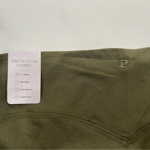 Olive Stretch Cotton Leggings